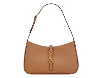 Saint Laurent Le 5 À 7 Small Beige Leather YSL Hobo Shoulder Bag Gold Logo