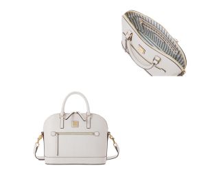 Saffiano Domed Zip Satchel