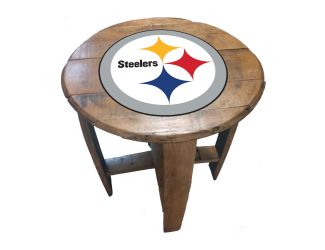 Pittsburgh Steelers Oak Barrel Table