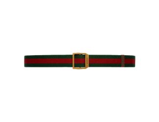 Gucci Web Stripe Red and Green Canvas Belt Size 90/36