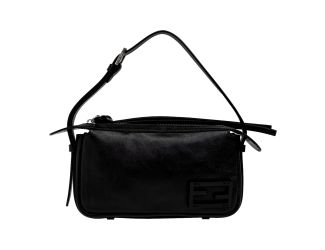 Fendi Simply Fendi Mini Black Leather Shoulder Bag