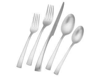 Bellasera 45pc Satin 18/10 Stainless Steel Flatware Set Matte