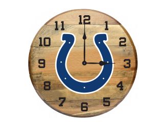 Indianapolis Colts Oak Barrel Clock