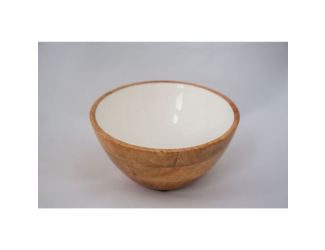 Jeanne Fitz Wood + White Collection Mango Wood Serving Bowl, Medium