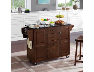 Eleanor Black Granite Top Kitchen Cart