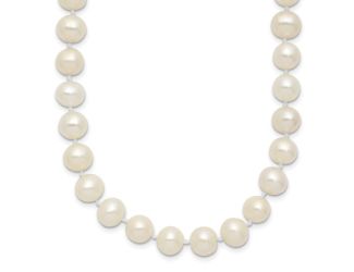 Sterling Silver 4-5mm White Freshwater Cultured Pearl Necklace 18"
