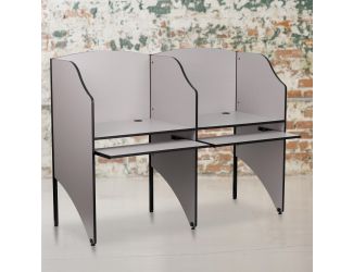 Add-On Study Carrel in Nebula Grey Finish - School Furniture - Computer Carrel