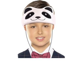 H1 Adjustable Fleece Headband Headphones Panda