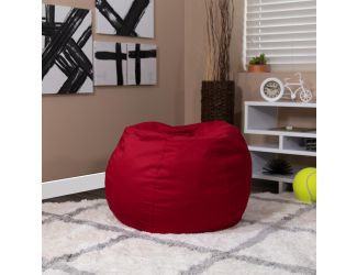 Small Solid Red Refillable Bean Bag Chair for Kids and Teens