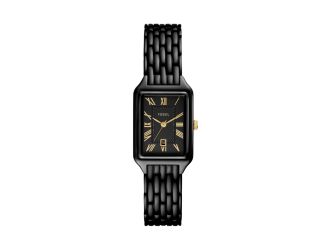 Women's Raquel Three-Hand Date Black Stainless Steel Watch