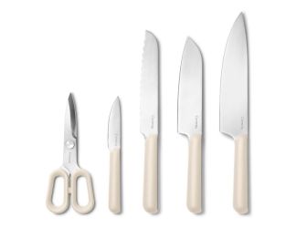 5pc Knife Set Cream