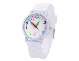 Children's Unisex White Silicone Watch.