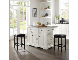 Julia Island W/Uph Square Stools