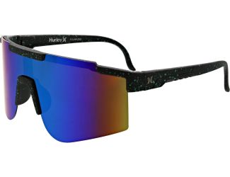 Men's Polarized Domes Shield Sunglasses- Blue/Black