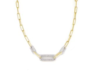 Diamante Three Link Pav Center Necklace - Gold. 16" chain Adjustable. Bestseller!