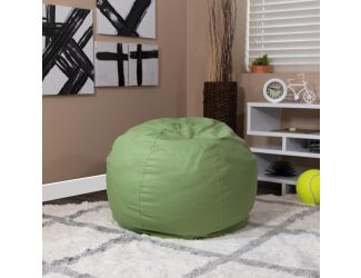 Small Solid Green Refillable Bean Bag Chair for Kids and Teens