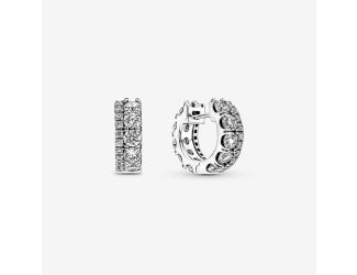 Double Band Pav Hoop Earrings