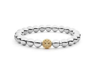Two-Tone Stretch Bead Bracelet Size One Size