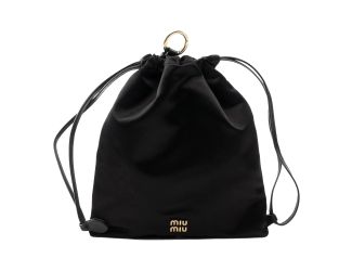 Miu Miu Duchesse Satin Mini Pouch Bag in Black