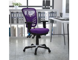 Mid-Back Purple Mesh Multifunction Ergonomic Office Chair with Adjustable Arms