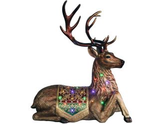 Indoor/Outdoor Oversized Christmas Decor with Long-Lasting LED Lights, 4-Ft. Tall Sitting Reindeer w