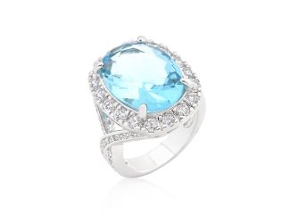 Oval Blue Topaz Cocktail Ring