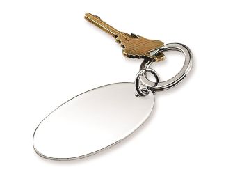 Nickel-plated Oval Key Ring