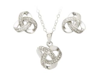 Diamond Love Knot Earring & Necklace Set