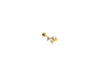 Double Bow Tie Threaded Stud Earring