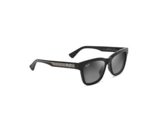 Hanohano Polarized Sunglasses Shiny Black Frame Neutral Gray Lens