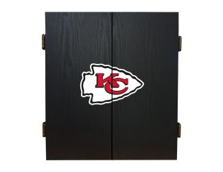 Kansas City Chiefs Fan's Choice Dartboard Cabinet Set