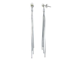 PARIKHS Rhodium Plated Synthetic Center Snake SQ Dangling Earring in 925 Sterling Silver