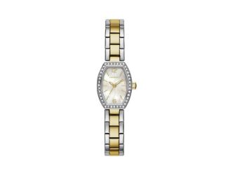 Caravelle Ladies Two Tone SS Watch Mother of Pearl Dial