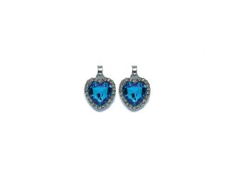 Blue For You Heart Earrings