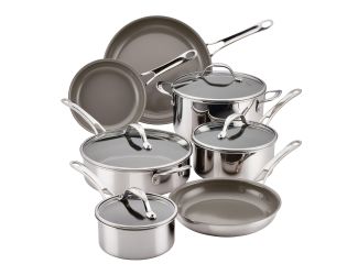 11pc Everlast Ceramic Stainless Steel Cookware Set