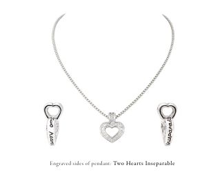 Two Hearts Inseparable Slider with Chain.Engraved with 'Two Hearts Inseparable'Length: 16 - 18" adj