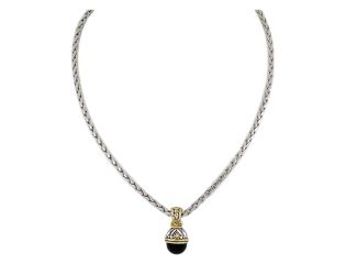 Large 12mm Slider with Chain. Length: 16-18" adjustable pendant: 1-1/8"L x1/2"W. Black Onyx