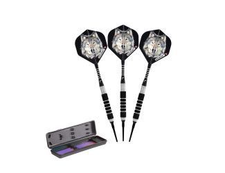 Elkadart Lone Wolf Soft Tip Darts Silver With Black Knurling 14 Grams