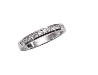 Classic Channel Diamond Band-13 round brilliant cut diamonds-.25 tw, 14k, White Gold - Size 1