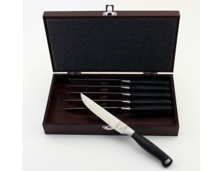 Bistro 7pc Steak Knives, Set of 6 with Wood Case