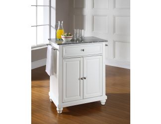 Cambridge Solid Granite Top Kitchen Island White Finish