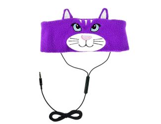 H1 Adjustable Fleece Headband Headphones Cat