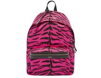 Saint Laurent Unisex Pink Zebra City Backpack