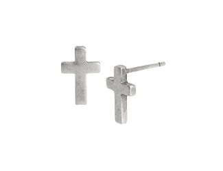 Sterling Silver Cross Stud Earrings