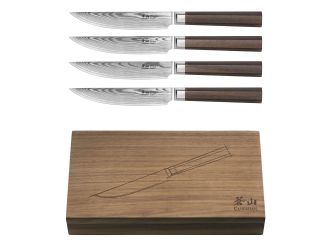 4-Piece Maya Series Steak Knife Set w/Walnut Box