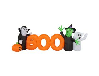 10-ft. Wide Prelit Inflatable Boo Sign with Vampire, Ghost, and Witch
