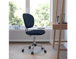 Mid-Back Navy Mesh Padded Swivel Task Office Chair with Chrome Base