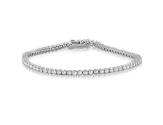 Bright White Privilege Round Lab Grown Diamond Tennis Bracelet in 14K White Gold 4.00ct,EF,VS1 VS2