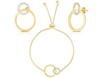 Diamond Circle Bracelet & Earring Set