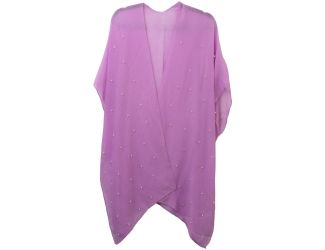 Pleated Kimono with All Over Pearls